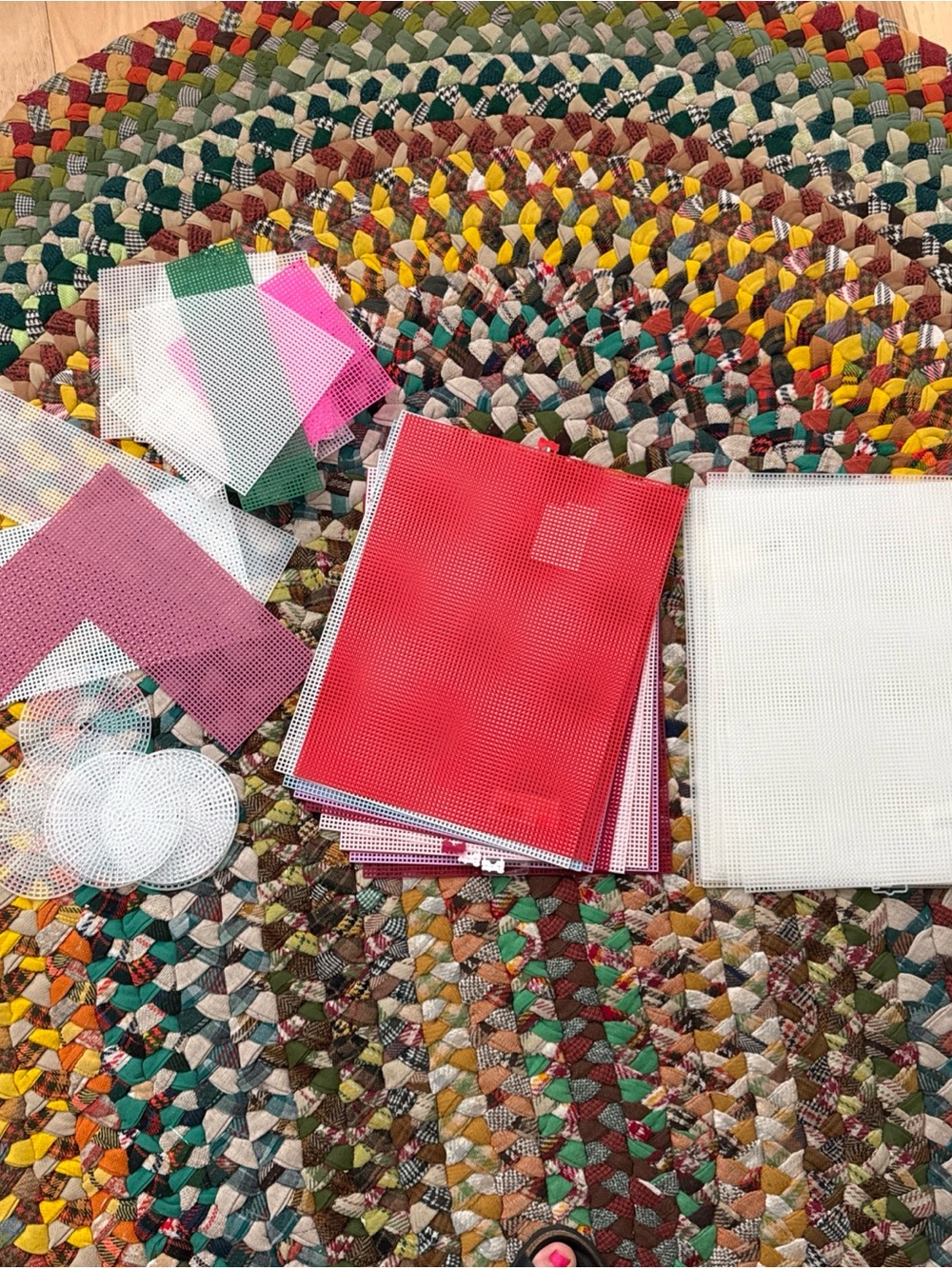 Lot of 20+ Plastic Canvas Mesh Sheets Mixed Colors